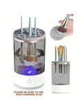 USB Plug Portable Electric Makeup Brush Cleaner with Rubber Makeup Machine Electric USB Quick Cleaner Cleaning Brush Collar Brus